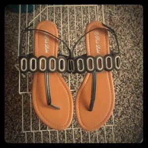 Pink label sandals with faux beading New!